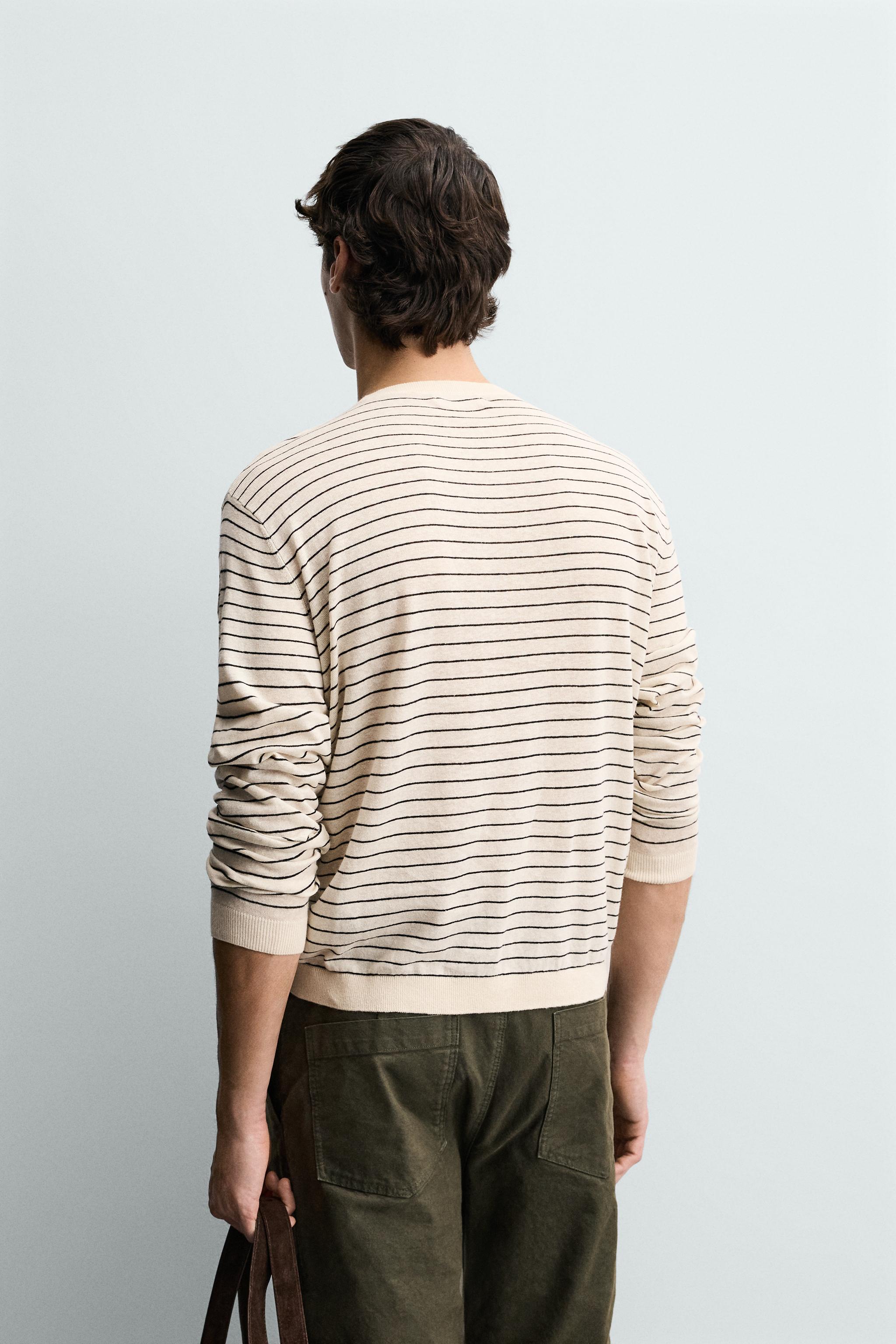 PULL À RAYURES LIN - COTON